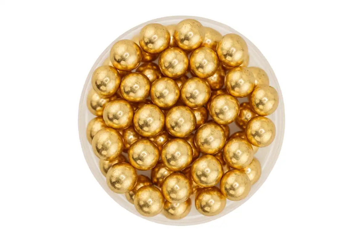 METALLIC GOLD BALLS 6MM 100G - ICONIC