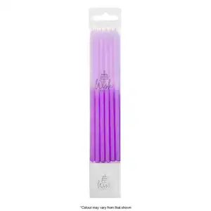 CANDLES BLOCK 12CM LILAC 12SET - WISH