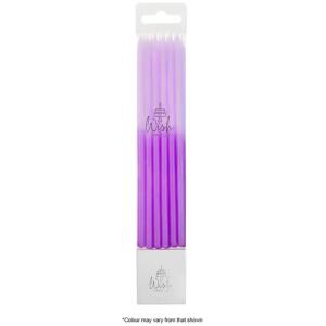 CANDLES BLOCK 12CM LILAC 12SET - WISH