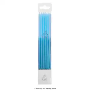 CANDLE BLOCK BLUE 12CM 12SET - WISH