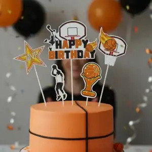 CAKE TOPPER 6PC SET BASKETBALL - CAKE CRAFT