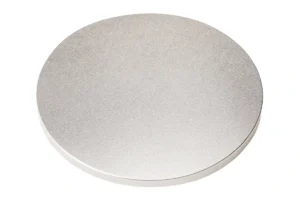CAKE BOARD DRUM ROUND 12" SILVER - ICONIC
