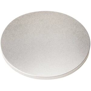 CAKE BOARD DRUM ROUND 12" SILVER - ICONIC