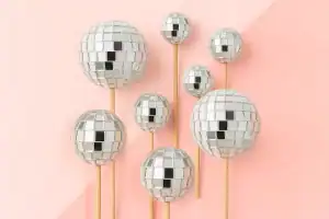 CAKE TOPPER DISCO BALLS SET 8 - ICONIC