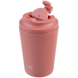 OASIS D/WALLED CERAMIC LINED COFFEE CUP 235ML BLUSH