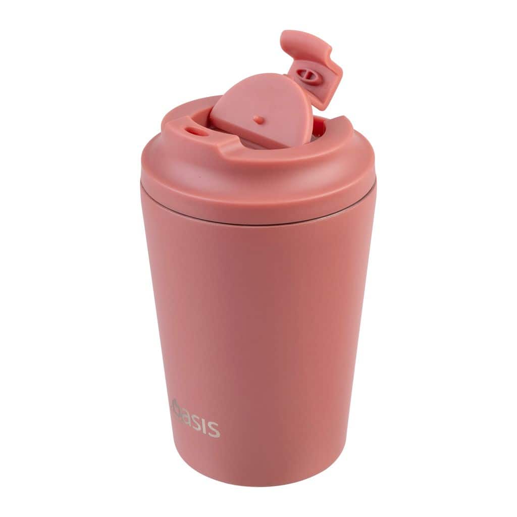 OASIS D/WALLED CERAMIC LINED COFFEE CUP 235ML BLUSH