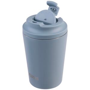 OASIS D/WALLED CERAMIC LINED COFFEE CUP 235ML HAZY BLUE