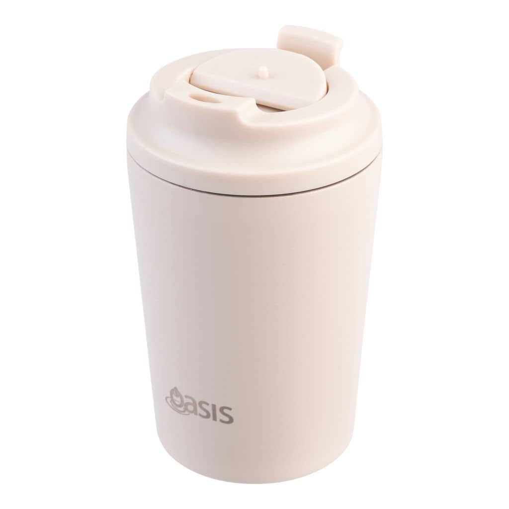 OASIS D/WALLED CERAMIC LINED COFFEE CUP 235ML OAT