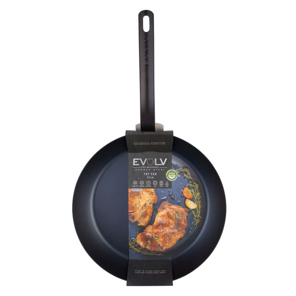 FRY PAN 32CM PRE SEASONED CARBON STEEL - DONALDSON
