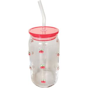 KAYA CHERRY TUMBLER WITH STRAW RED 14CM - URBAN