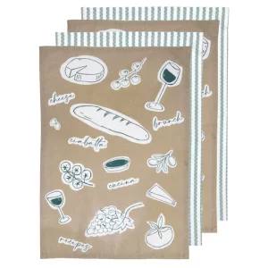 TEA TOWEL LONG LUNCH TAUPE 4PK - LADELLE