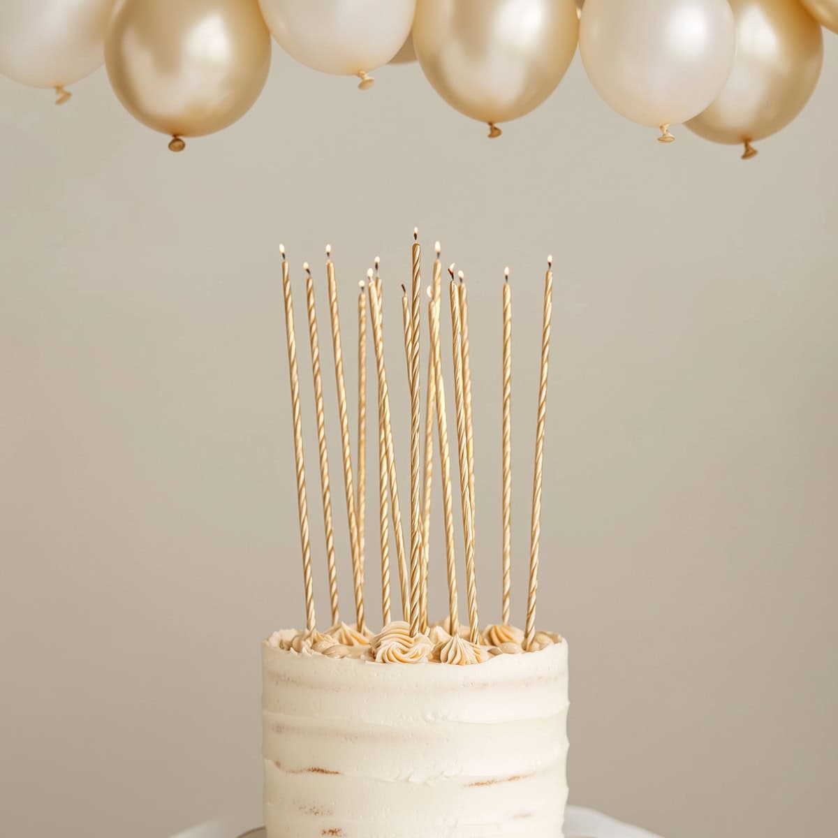 CANDLE FINE SPIRAL GOLD 20CM - CAKE CRAFT