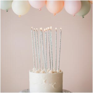 CANDLE FINE SPIRAL 20CM WHITE - CAKE CRAFT