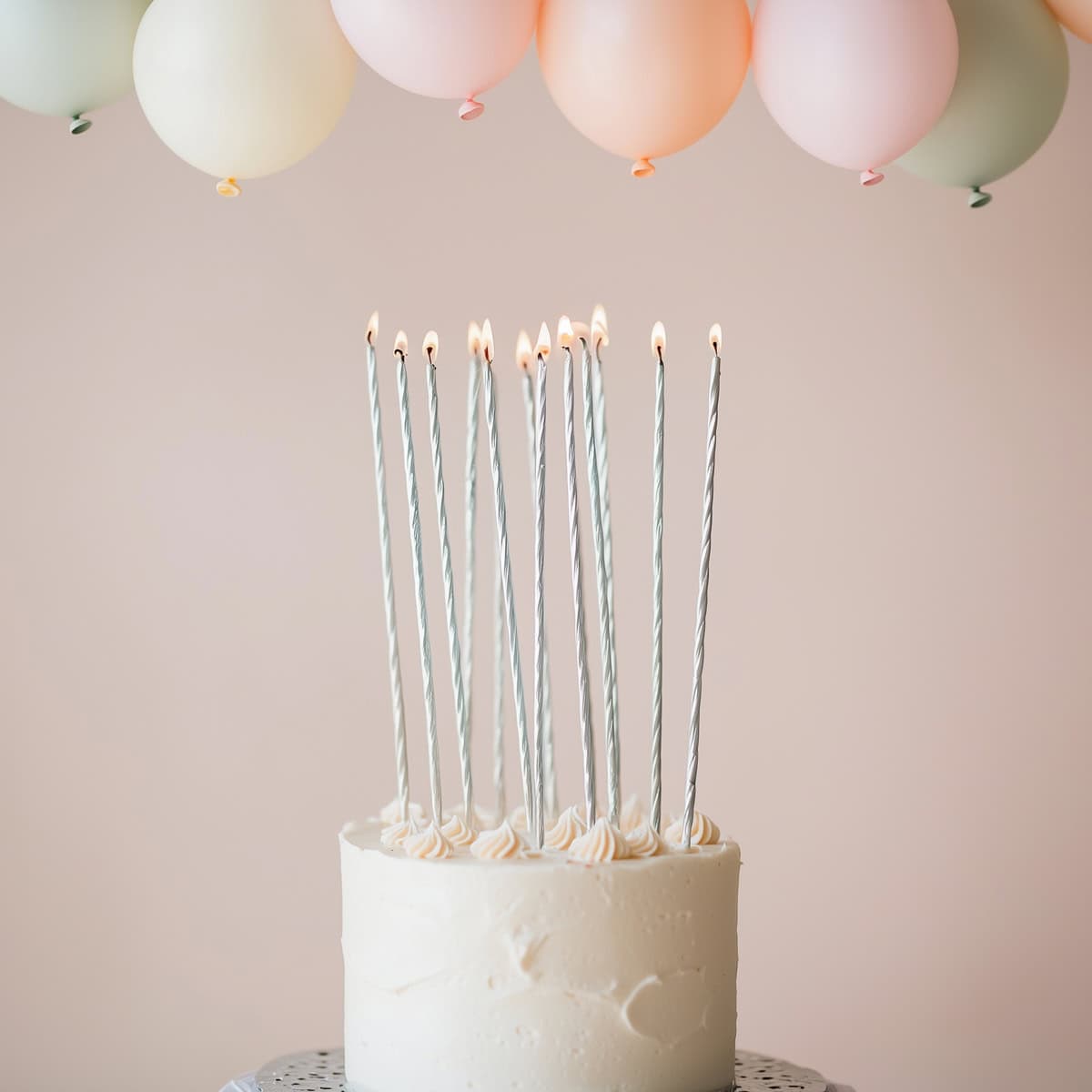 CANDLE FINE SPIRAL 20CM WHITE - CAKE CRAFT