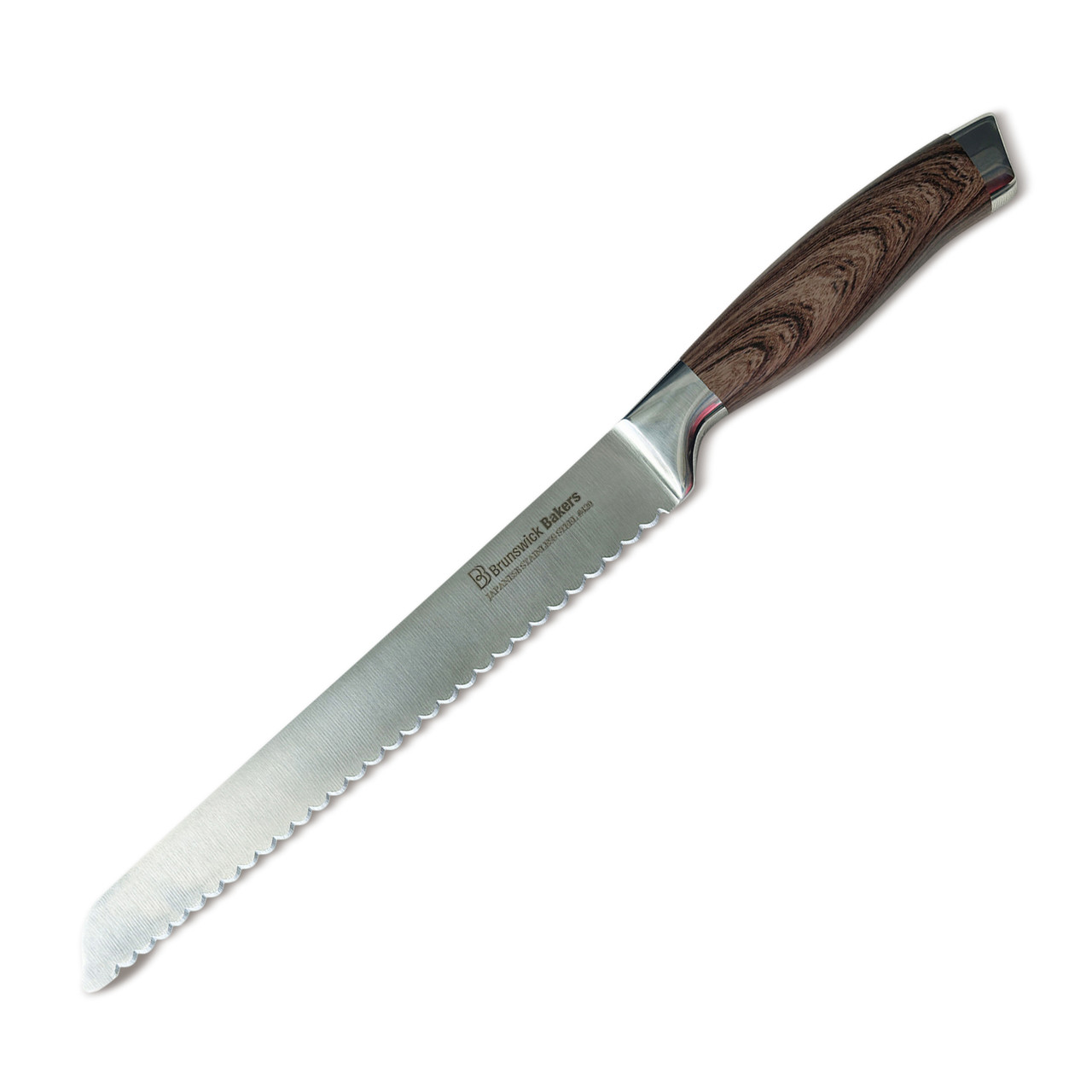 BREAD KNIFE WOODEN LOOK HANDLE - BRUNSWICK BAKERS