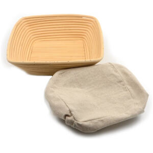 PROOFING BASKET 26CM RECT WITH LINER - BRUNSWICK