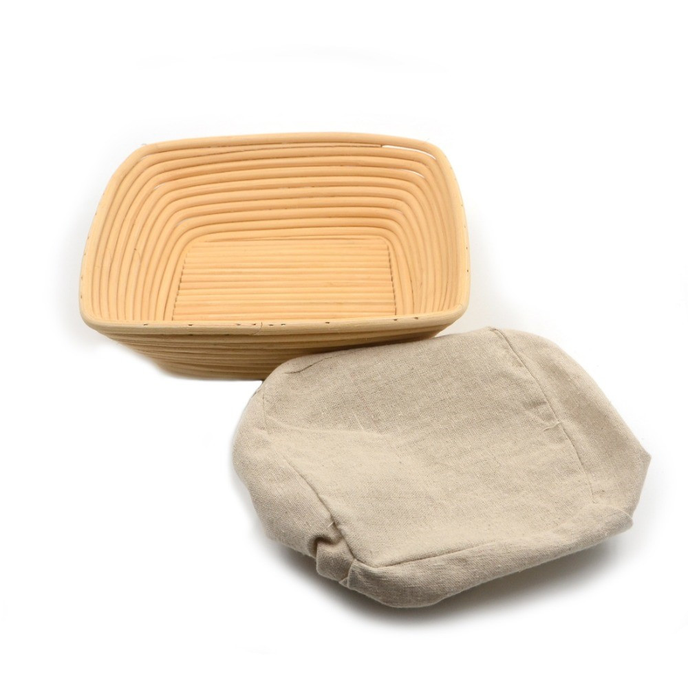 PROOFING BASKET 26CM RECT WITH LINER - BRUNSWICK