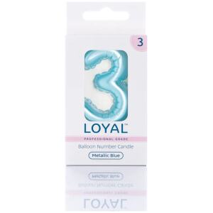 CANDLE BALLOON NO3 METTALIC BLUE - LOYAL