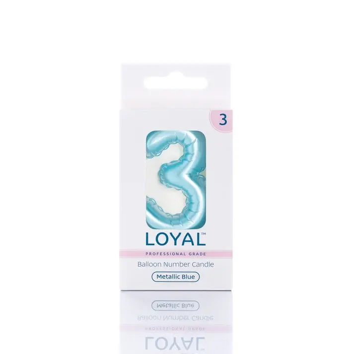 CANDLE BALLOON NO3 METTALIC BLUE - LOYAL