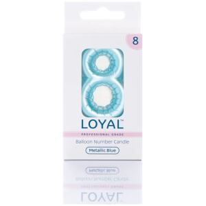 CANDLE BALLOON NO8 METTALIC BLUE - LOYAL