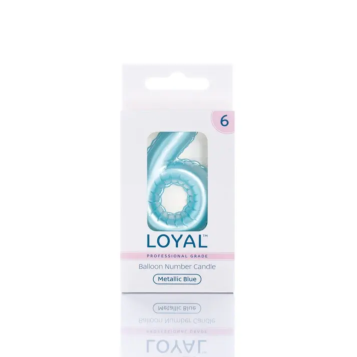 CANDLE BALLOON NO 6 METTALIC BLUE - LOYAL