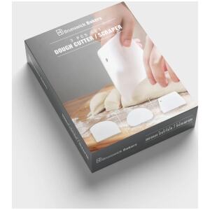 DOUGH CUTTER/ SCRAPER 3 PC SET WHITE - BRUNSWICK BAKER