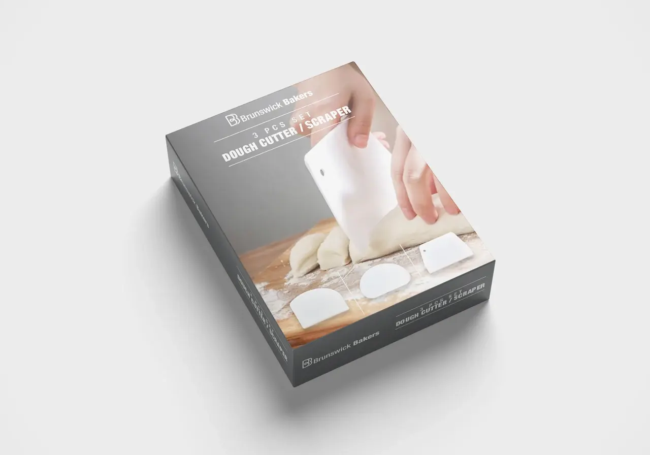 DOUGH CUTTER/ SCRAPER 3 PC SET WHITE - BRUNSWICK BAKER