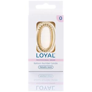 CANDLE BALLOON NO 0 METTALIC GOLD - LOYAL