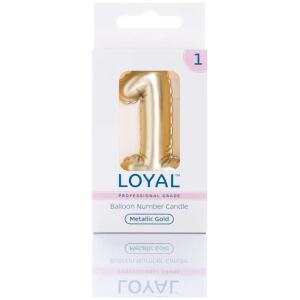 CANDLE BALLOON NO 1 METTALIC GOLD - LOYAL