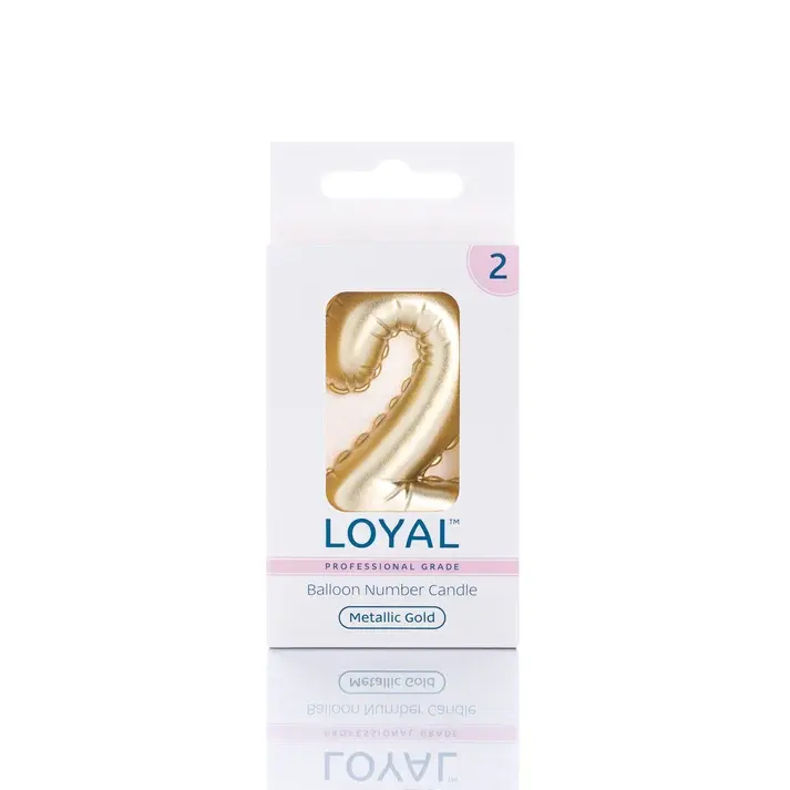 CANDLE BALLOON NO 2 METTALIC GOLD - LOYAL