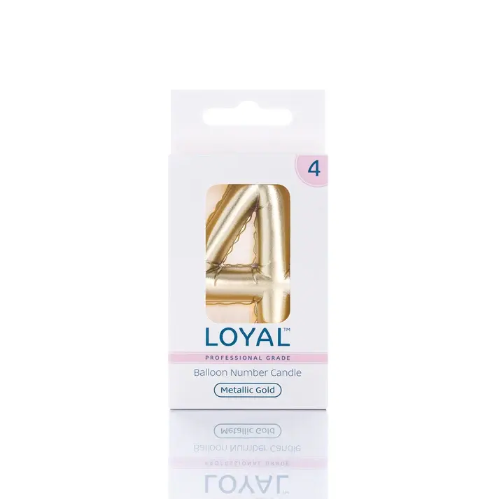 CANDLE BALLOON NO 4 METTALIC GOLD - LOYAL