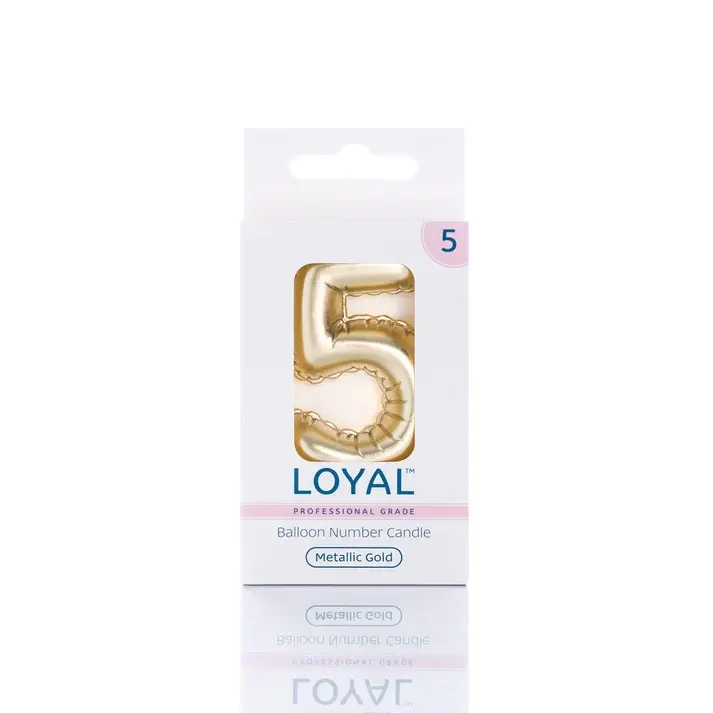 CANDLE BALLOON NO 5 METTALIC GOLD - LOYAL