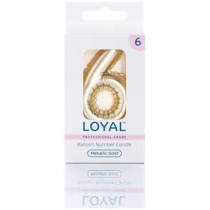 CANDLE BALLOON NO 6 METTALIC GOLD - LOYAL