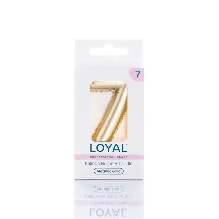 CANDLE BALLOON NO 7 METTALIC GOLD - LOYAL
