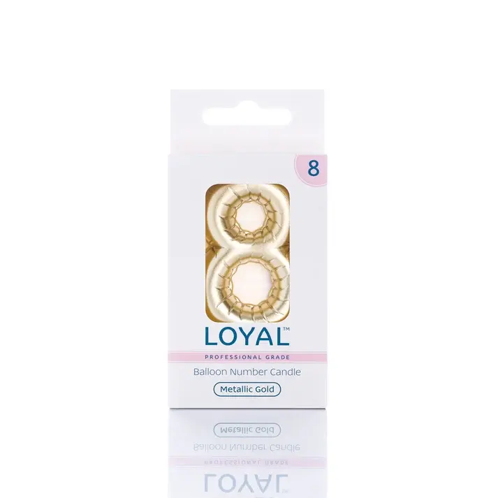 CANDLE BALLOON NO 8 METTALIC GOLD - LOYAL