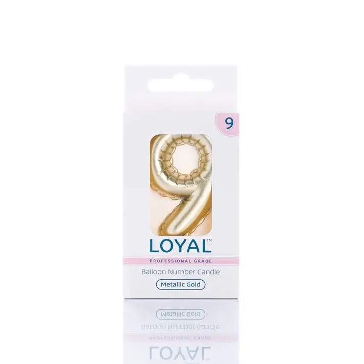 CANDLE BALLOON NO 9 METALLIC GOLD- LOYAL