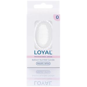 CANDLE BALLOON NO 0 METTALIC WHITE - LOYAL