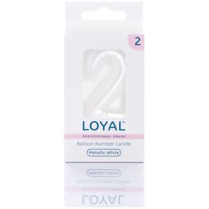 CANDLE BALLOON NO 2 METTALIC WHITE - LOYAL