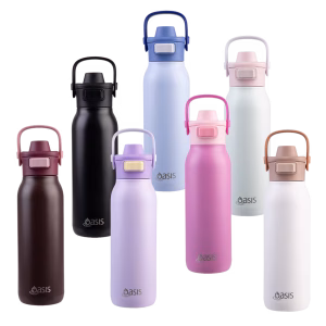WATER BOTTLE VERSO CERAMIC LINED DOUBLE WALLED S/S 750ML VANILLA - OASIS