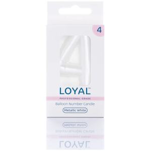 CANDLE BALLOON NO 4 METTALIC WHITE - LOYAL