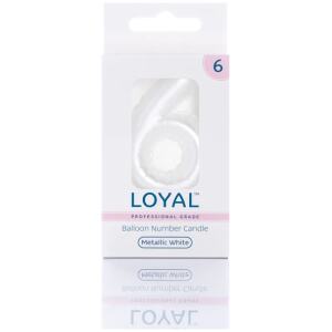 CANDLE BALLOON NO 6 METTALIC WHITE - LOYAL