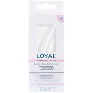 CANDLE BALLOON NO 7 METTALIC WHITE - LOYAL