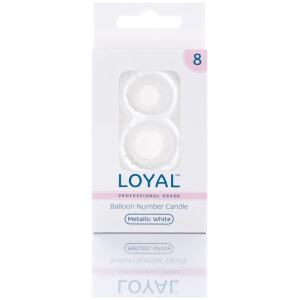 CANDLE BALLOON NO8 METTALIC WHITE - LOYAL