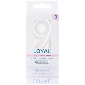 CANDLE BALLOON NO 9 METTALIC WHITE - LOYAL